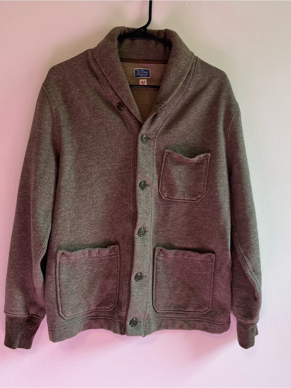 J. Crew vintage Shawl Collar Cardigan Sweater Jacket - Heather Gray